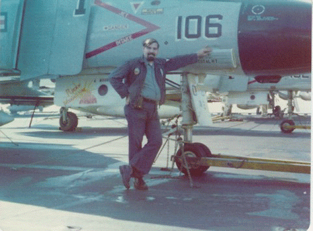 John aboard USS Saratoga in 1974.GIF
